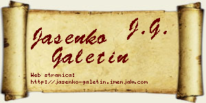 Jasenko Galetin vizit kartica